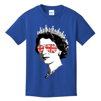 Queen Elizabeth Ii Sunglasses British Crown Union Jack Meme Gift Kids T-Shirt