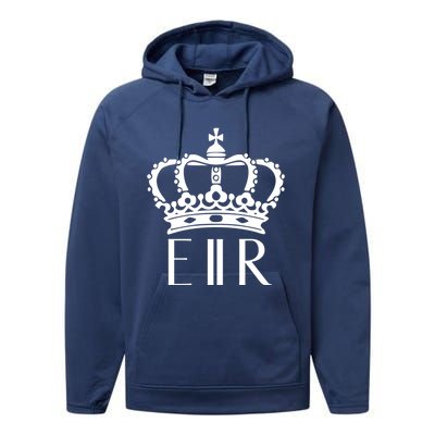 Queen Elizabeth Ii Shirt Queen Elizabeth Ii Crown Emblem Shirt Performance Fleece Hoodie