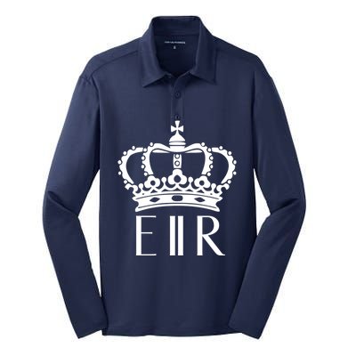 Queen Elizabeth Ii Shirt Queen Elizabeth Ii Crown Emblem Shirt Silk Touch Performance Long Sleeve Polo