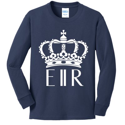 Queen Elizabeth Ii Shirt Queen Elizabeth Ii Crown Emblem Shirt Kids Long Sleeve Shirt