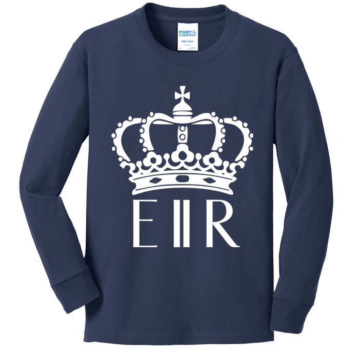 Queen Elizabeth Ii Shirt Queen Elizabeth Ii Crown Emblem Shirt Kids Long Sleeve Shirt