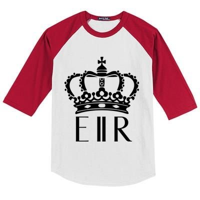 Queen Elizabeth Ii Shirt Queen Elizabeth Ii Crown Emblem Shirt Kids Colorblock Raglan Jersey