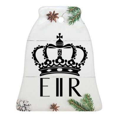 Queen Elizabeth Ii Shirt Queen Elizabeth Ii Crown Emblem Shirt Ceramic Bell Ornament