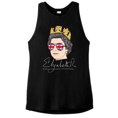 Queen Elizabeth II Signature Autograph Ladies PosiCharge Tri-Blend Wicking Tank