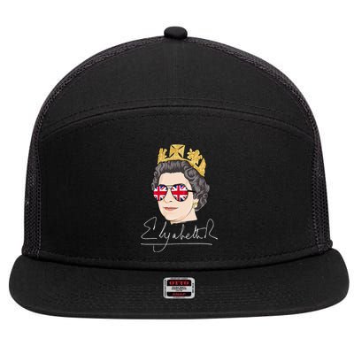 Queen Elizabeth II Signature Autograph 7 Panel Mesh Trucker Snapback Hat