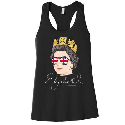 Queen Elizabeth II Signature Autograph Women's Racerback Tank