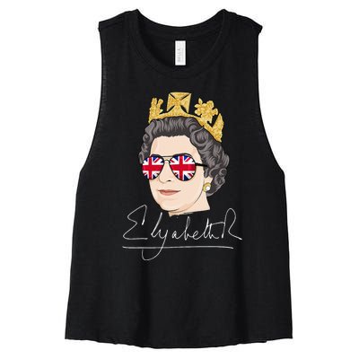 Queen Elizabeth II Signature Autograph Women's Racerback Cropped Tank