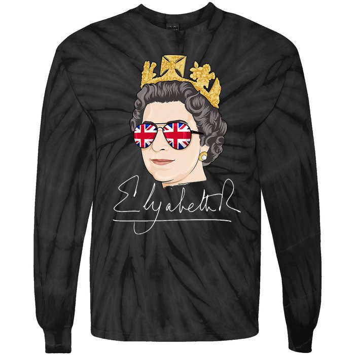 Queen Elizabeth II Signature Autograph Tie-Dye Long Sleeve Shirt