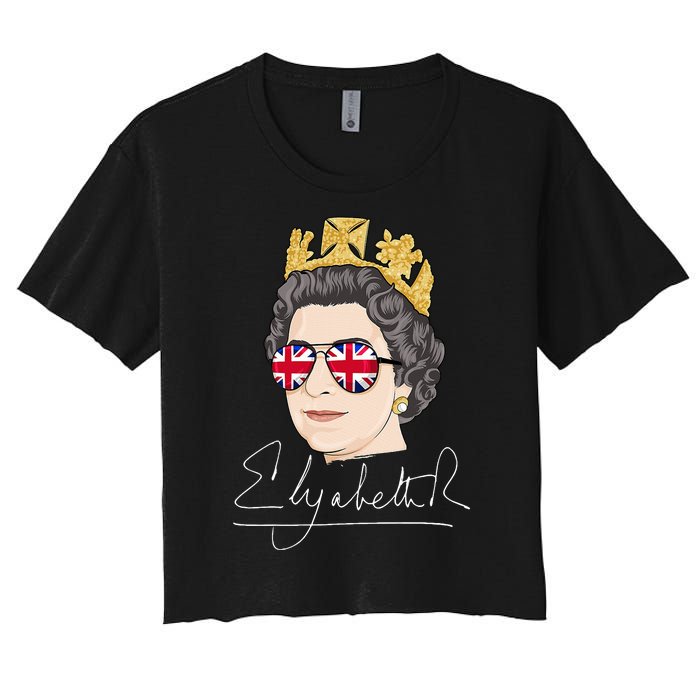 Queen Elizabeth II Signature Autograph Women's Crop Top Tee