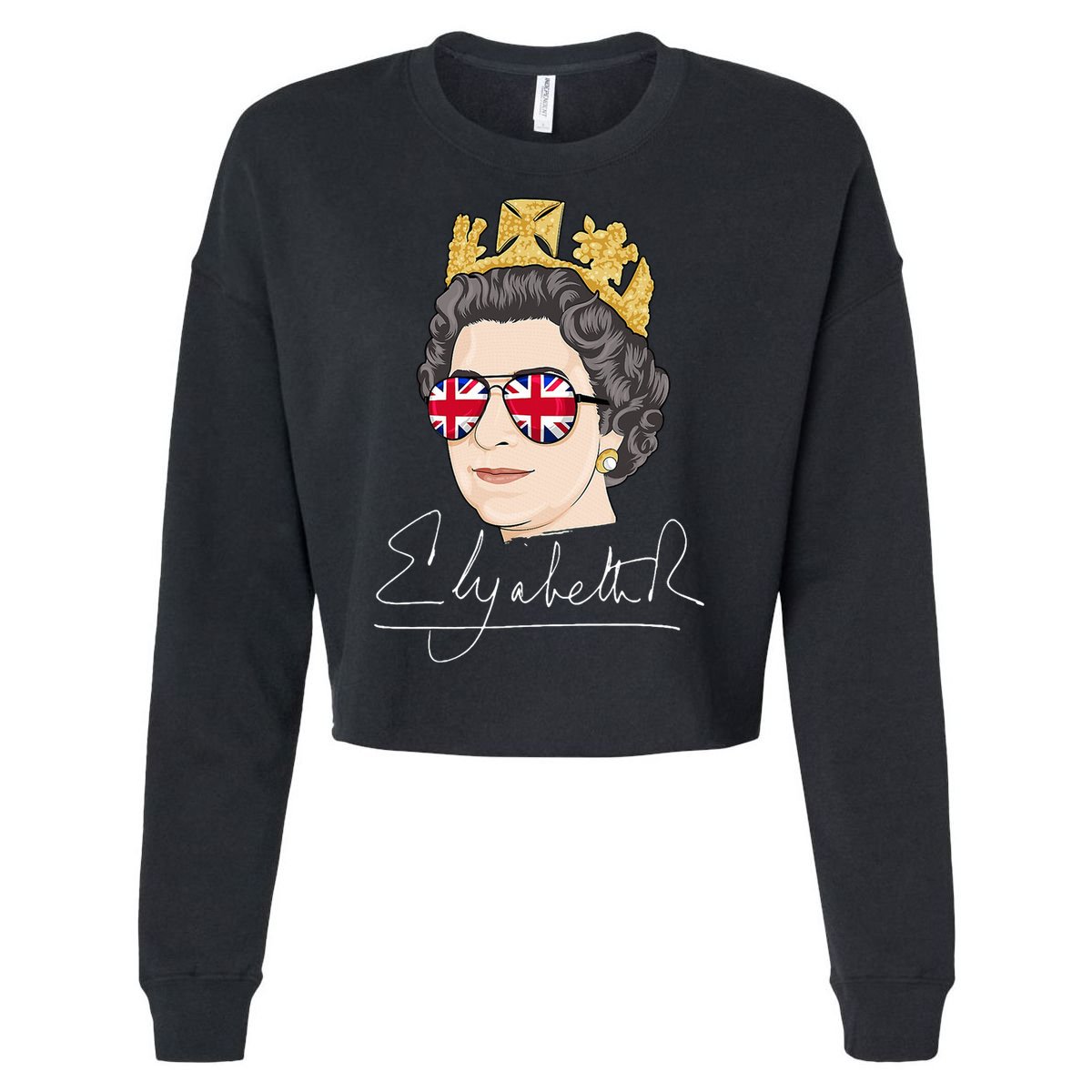 Queen Elizabeth II Signature Autograph Cropped Pullover Crew