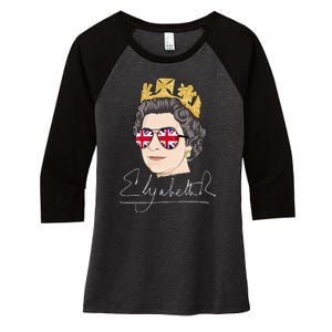 Queen Elizabeth II Signature Autograph Women's Tri-Blend 3/4-Sleeve Raglan Shirt