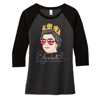 Queen Elizabeth II Signature Autograph Women's Tri-Blend 3/4-Sleeve Raglan Shirt