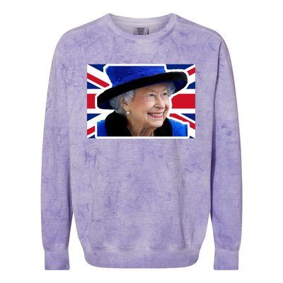 Queen Elizabeth II British Queen September 8 2022 Queen Of England UK Flag Colorblast Crewneck Sweatshirt