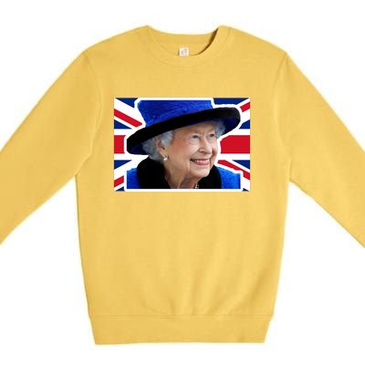 Queen Elizabeth II British Queen September 8 2022 Queen Of England UK Flag Premium Crewneck Sweatshirt