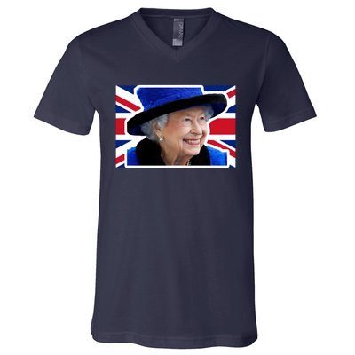 Queen Elizabeth II British Queen September 8 2022 Queen Of England UK Flag V-Neck T-Shirt