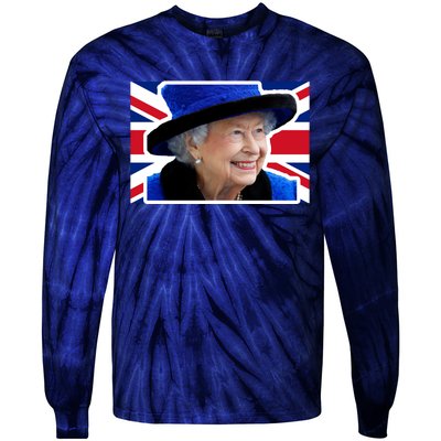 Queen Elizabeth II British Queen September 8 2022 Queen Of England UK Flag Tie-Dye Long Sleeve Shirt