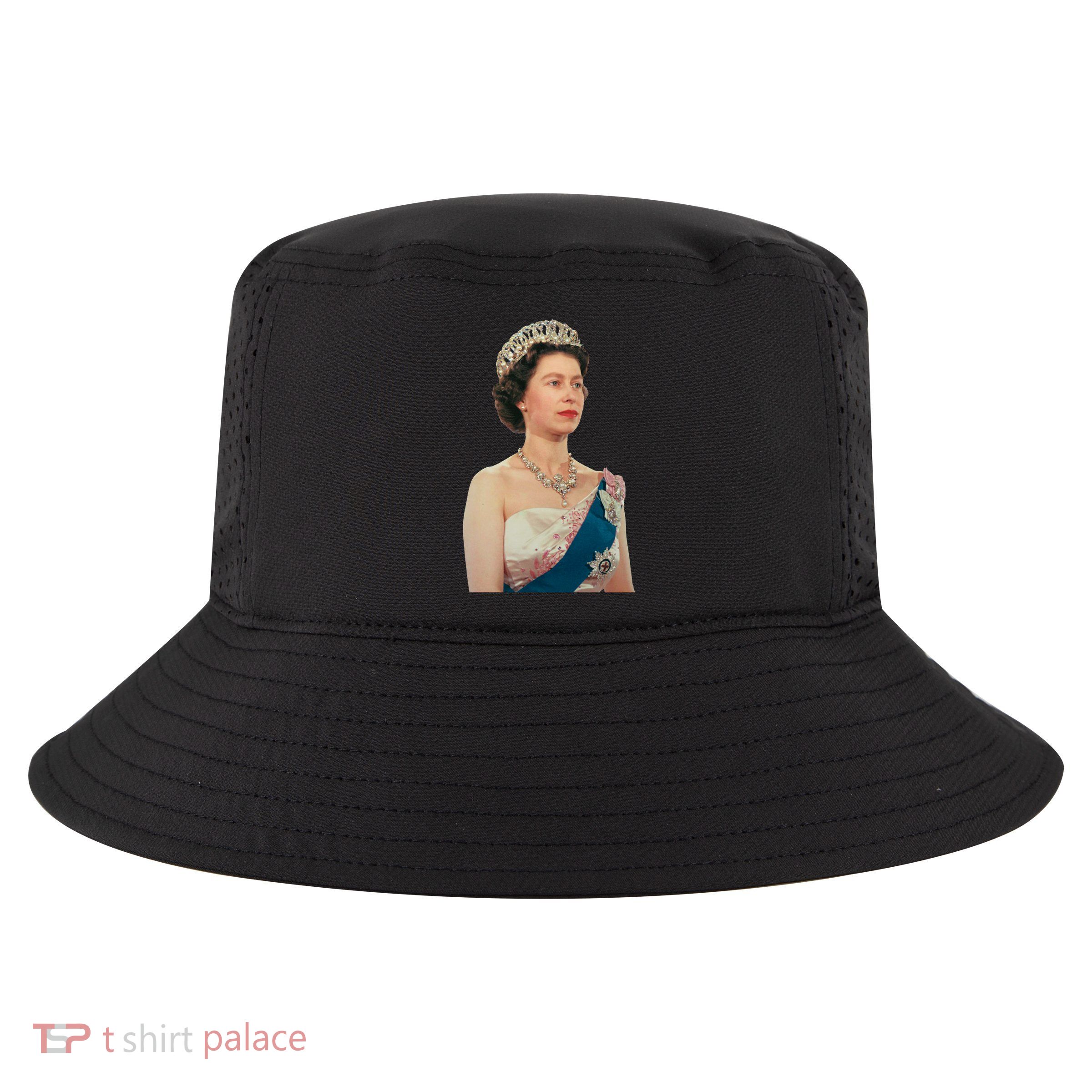 Queen Elizabeth's II British Crown Majesty Portrait Cool Comfort Performance Bucket Hat