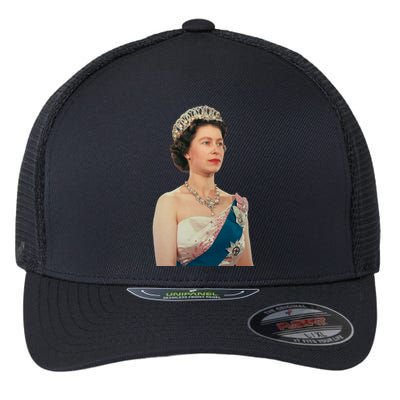 Queen Elizabeth's II British Crown Majesty Portrait Flexfit Unipanel Trucker Cap