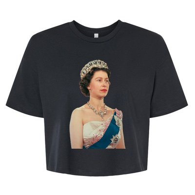 Queen Elizabeth's II British Crown Majesty Portrait Bella+Canvas Jersey Crop Tee