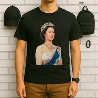 Queen Elizabeth's II British Crown Majesty Portrait T-Shirt