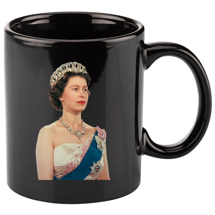Queen Elizabeth's II British Crown Majesty Portrait 11oz C Handle Ceramic Mug
