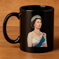 Queen Elizabeth's II British Crown Majesty Portrait 11oz C Handle Ceramic Mug