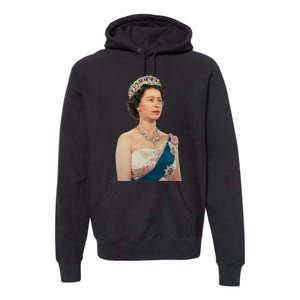 Queen Elizabeth's II British Crown Majesty Portrait Premium Hoodie