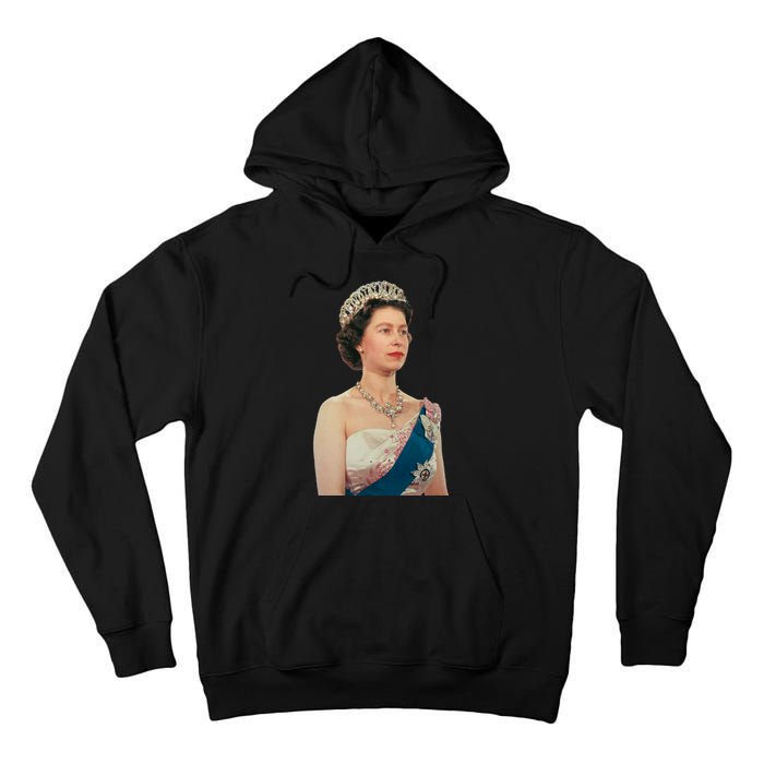 Queen Elizabeth's II British Crown Majesty Portrait Tall Hoodie