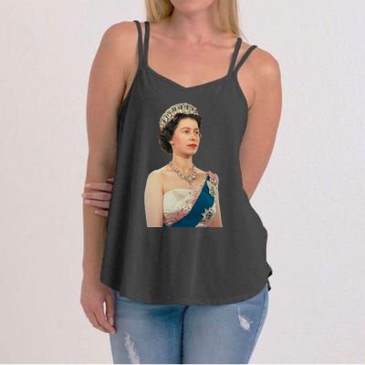 Queen Elizabeth's II British Crown Majesty Portrait Women's Strappy Tank