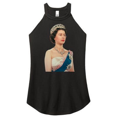 Queen Elizabeth's II British Crown Majesty Portrait Women’s Perfect Tri Rocker Tank