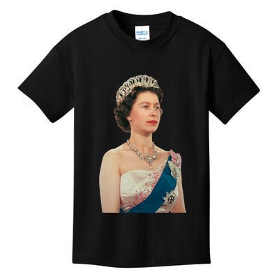 Queen Elizabeth's II British Crown Majesty Portrait Kids T-Shirt