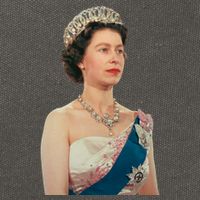 Queen Elizabeth's II British Crown Majesty Portrait Cotton Canvas Backpack