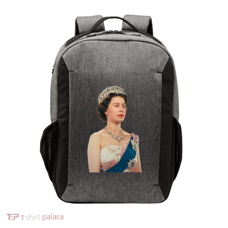 Queen Elizabeth's II British Crown Majesty Portrait Vector Backpack