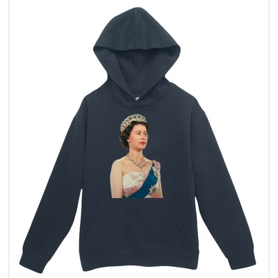 Queen Elizabeth's II British Crown Majesty Portrait Urban Pullover Hoodie