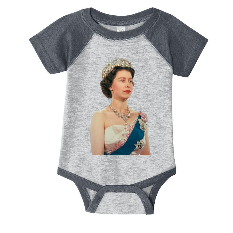 Queen Elizabeth's II British Crown Majesty Portrait Infant Baby Jersey Bodysuit