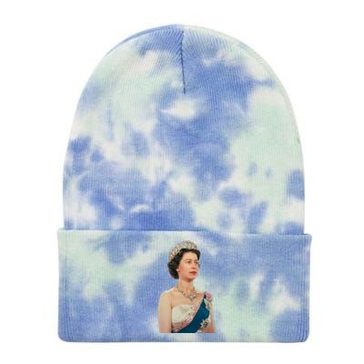 Queen Elizabeth's II British Crown Majesty Portrait Tie Dye 12in Knit Beanie