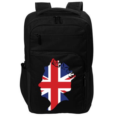 Queen Elizabeth II British Crown Union Jack Meme Impact Tech Backpack