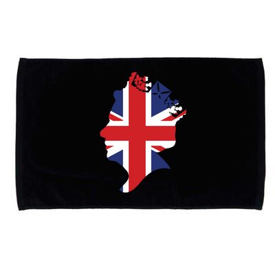 Queen Elizabeth II British Crown Union Jack Meme Microfiber Hand Towel