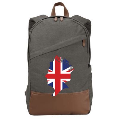 Queen Elizabeth II British Crown Union Jack Meme Cotton Canvas Backpack