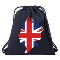 Queen Elizabeth II British Crown Union Jack Meme Drawstring Bag