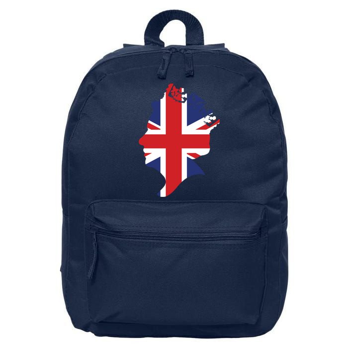 Queen Elizabeth II British Crown Union Jack Meme 16 in Basic Backpack