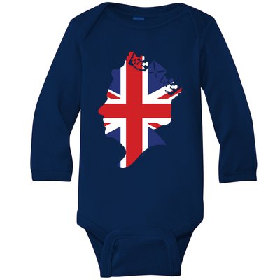 Queen Elizabeth II British Crown Union Jack Meme Baby Long Sleeve Bodysuit