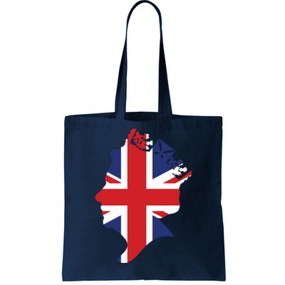 Queen Elizabeth II British Crown Union Jack Meme Tote Bag