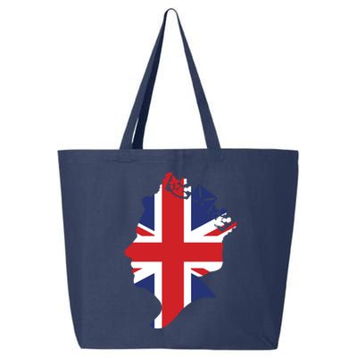 Queen Elizabeth II British Crown Union Jack Meme 25L Jumbo Tote