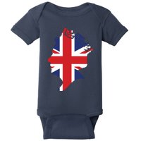 Queen Elizabeth II British Crown Union Jack Meme Baby Bodysuit