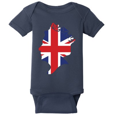 Queen Elizabeth II British Crown Union Jack Meme Baby Bodysuit