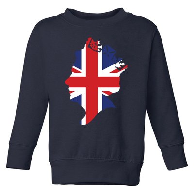 Queen Elizabeth II British Crown Union Jack Meme Toddler Sweatshirt