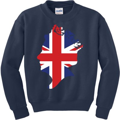 Queen Elizabeth II British Crown Union Jack Meme Kids Sweatshirt