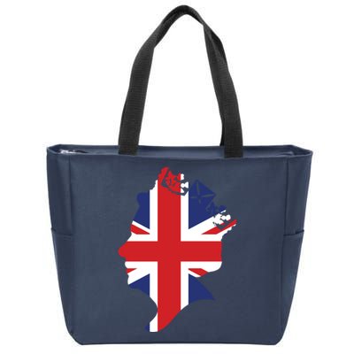 Queen Elizabeth II British Crown Union Jack Meme Zip Tote Bag