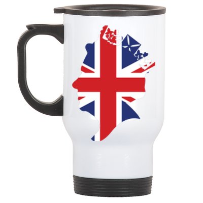 Queen Elizabeth II British Crown Union Jack Meme Stainless Steel Travel Mug